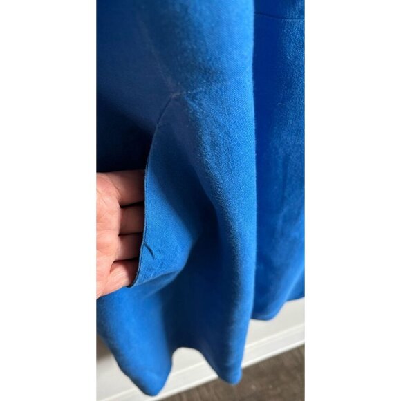 J Jill Womens Button Up Collared Short Sleeve 100% Linen Dress Blue Size M - Picture 5 of 9